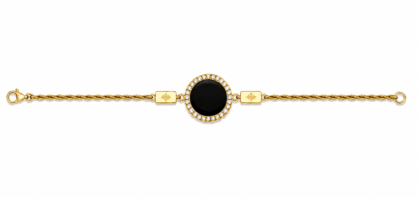 bracciale "sole" onice dorato