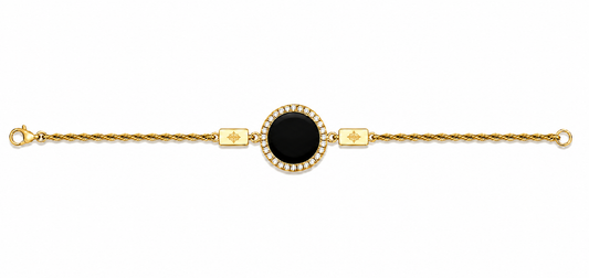 Bracciale "Sole" Onice Dorato