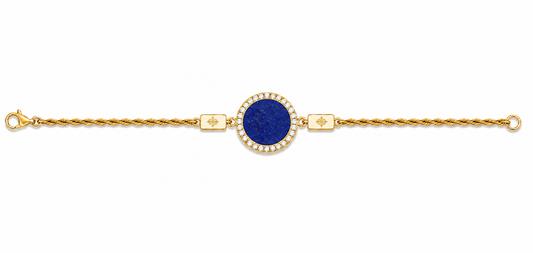 Bracciale "Sole" Lapislazzuli Dorato