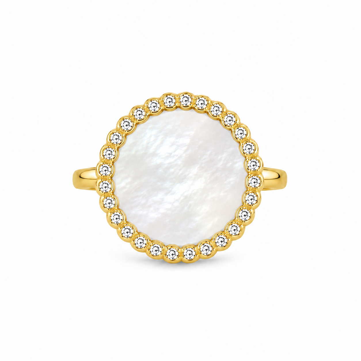 anello "sole" madreperla dorato