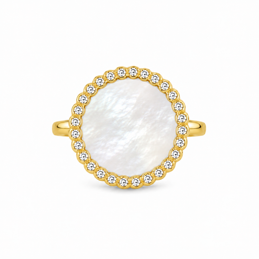 Anello "Sole" Madreperla Dorato