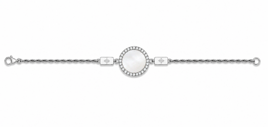 Bracciale "Sole" Madreperla Bianco Rodiato