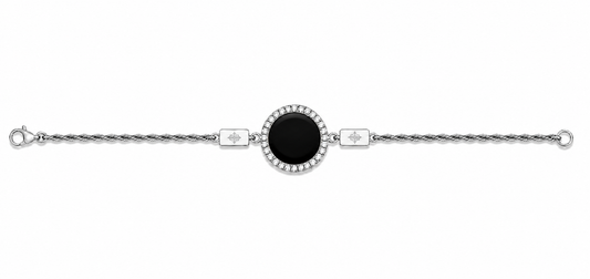 Bracciale "Sole" Onice Bianco Rodiato