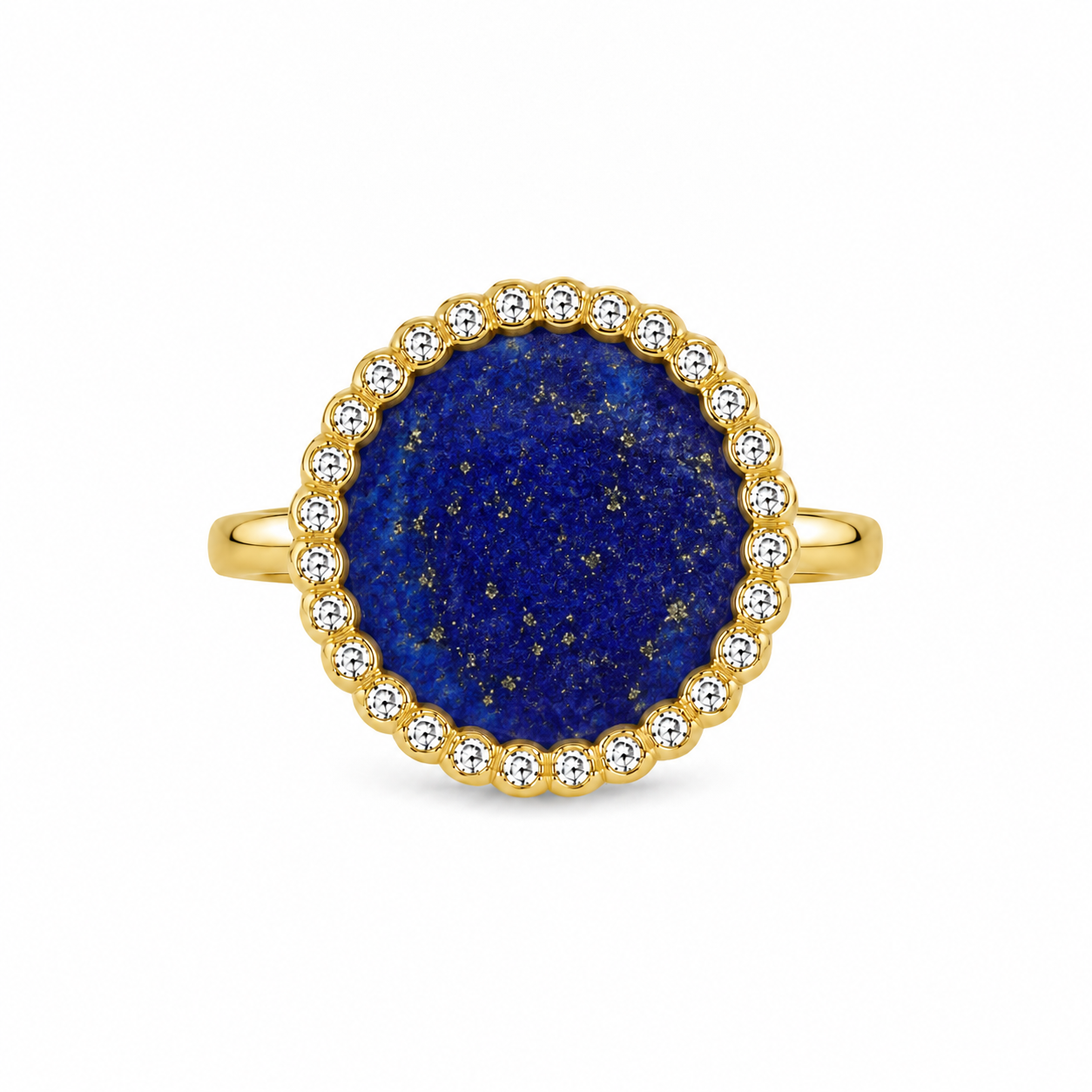 anello "sole" lapislazzuli dorato