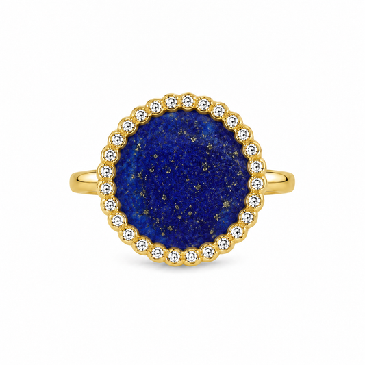 Anello "Sole" Lapislazzuli Dorato