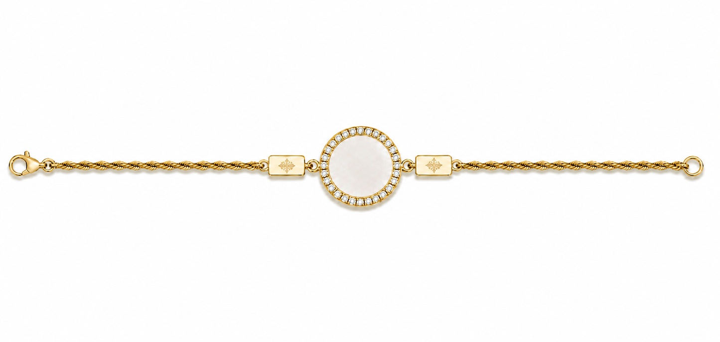 bracciale "sole" madreperla dorato