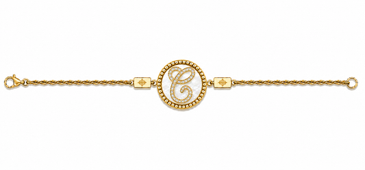 Bracciale "Lettera" Madreperla Dorato